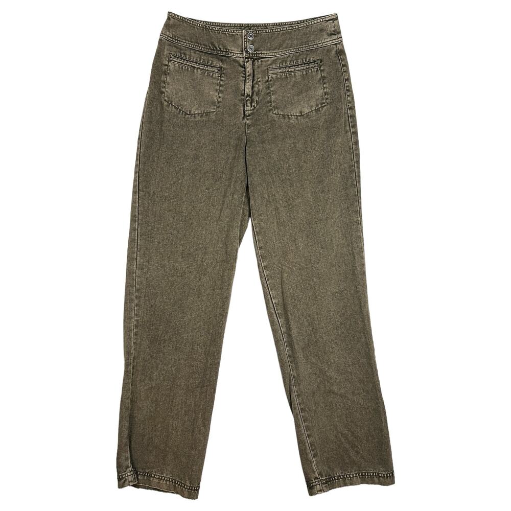 Chicos Design Jeans Size 1 US M 8 High Rise Straight Rinse Wash Brown Denim VTG
